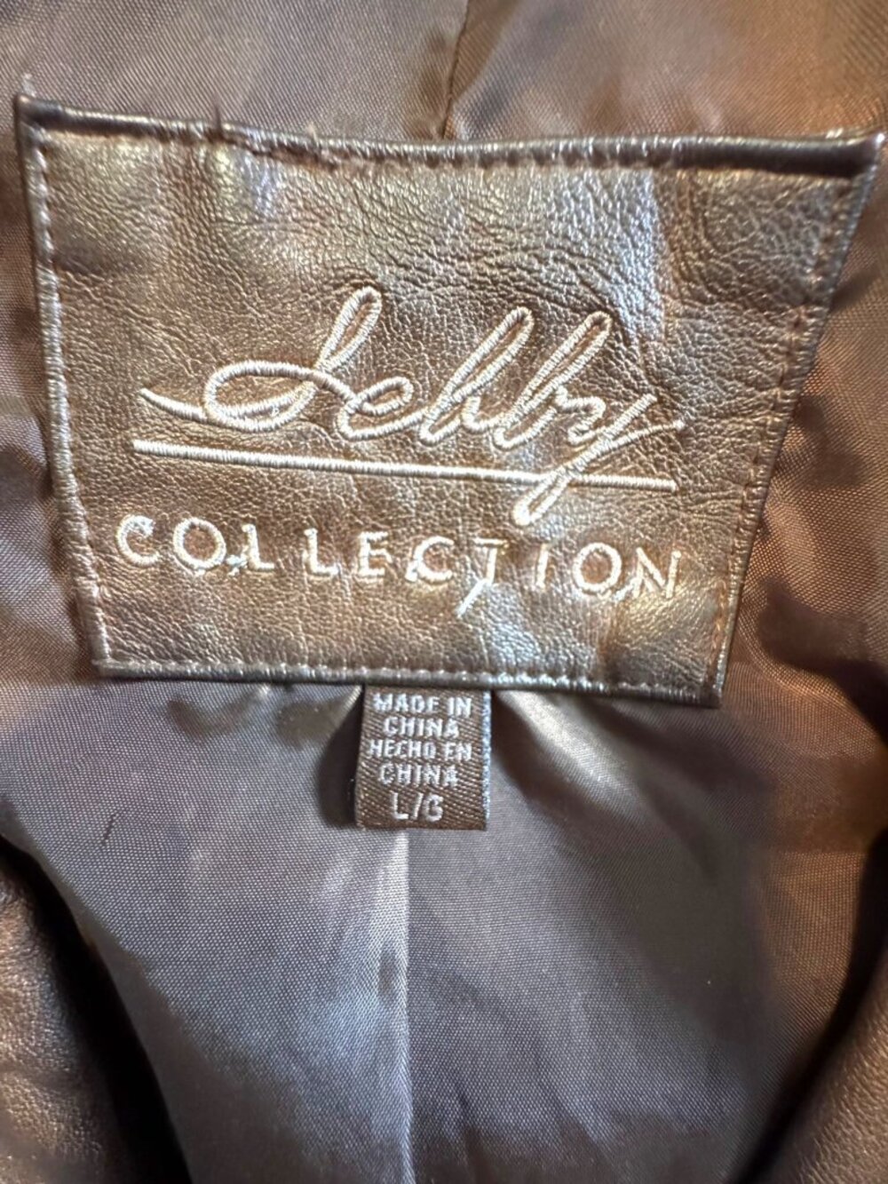 Selby Collection Women's Faux Leather Moto Jacket Brown Whiskey Size Large - Picture 11 of 14